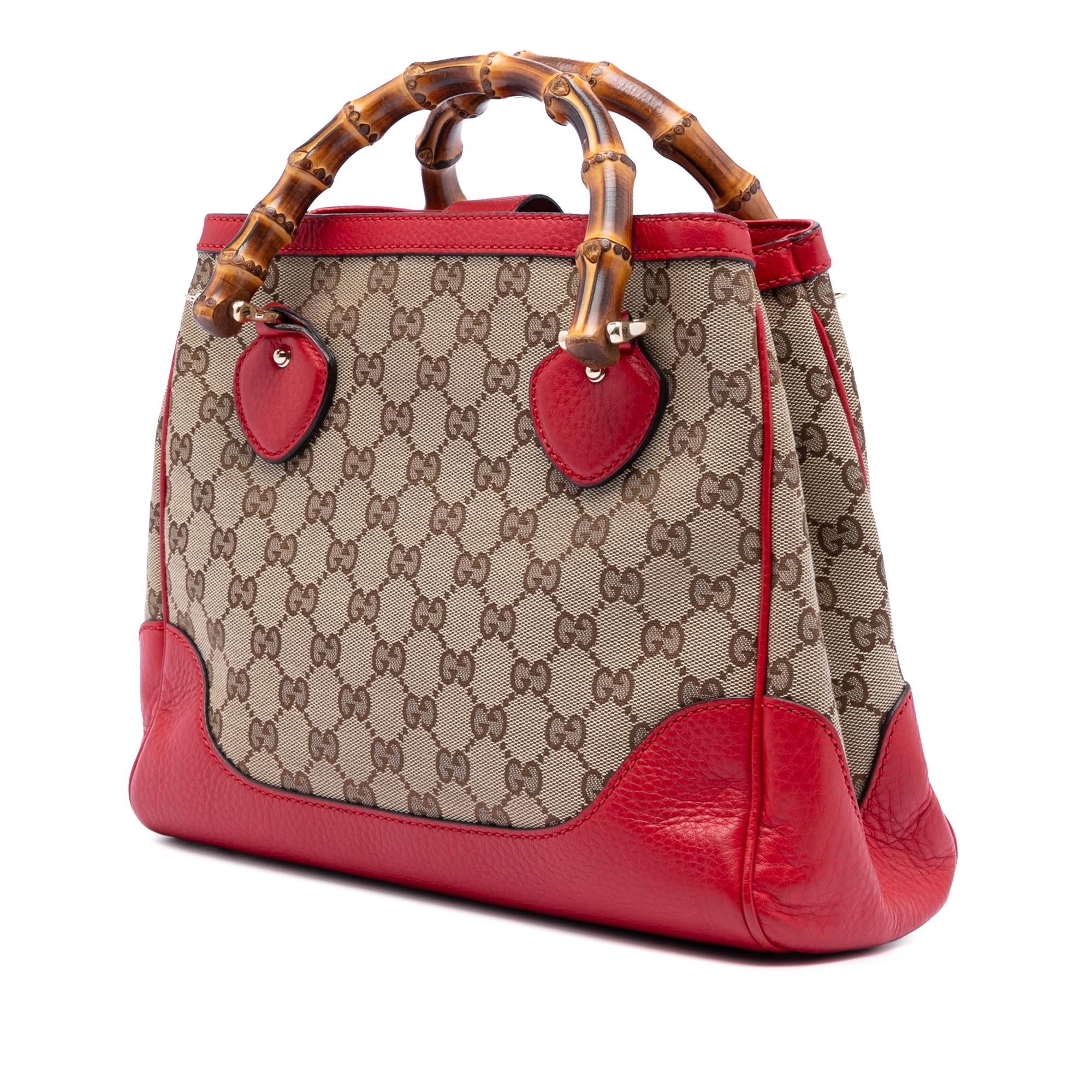 Gucci GG Canvas Bamboo Diana Top Handle Tote