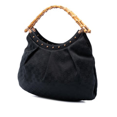 Gucci GG Canvas Bamboo Studded Hobo