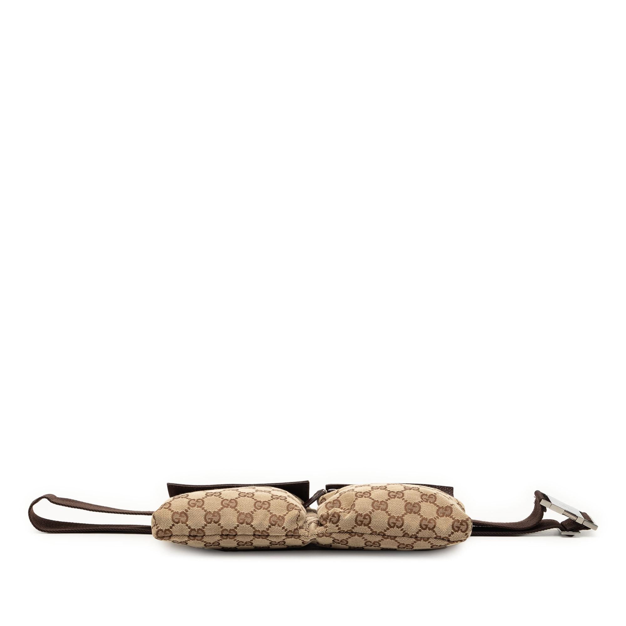 Gucci GG Canvas Double Pocket Belt Bag