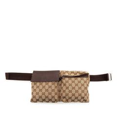 Gucci GG Canvas Double Pocket Belt Bag
