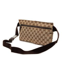 Gucci GG Canvas Double Pocket Belt Bag