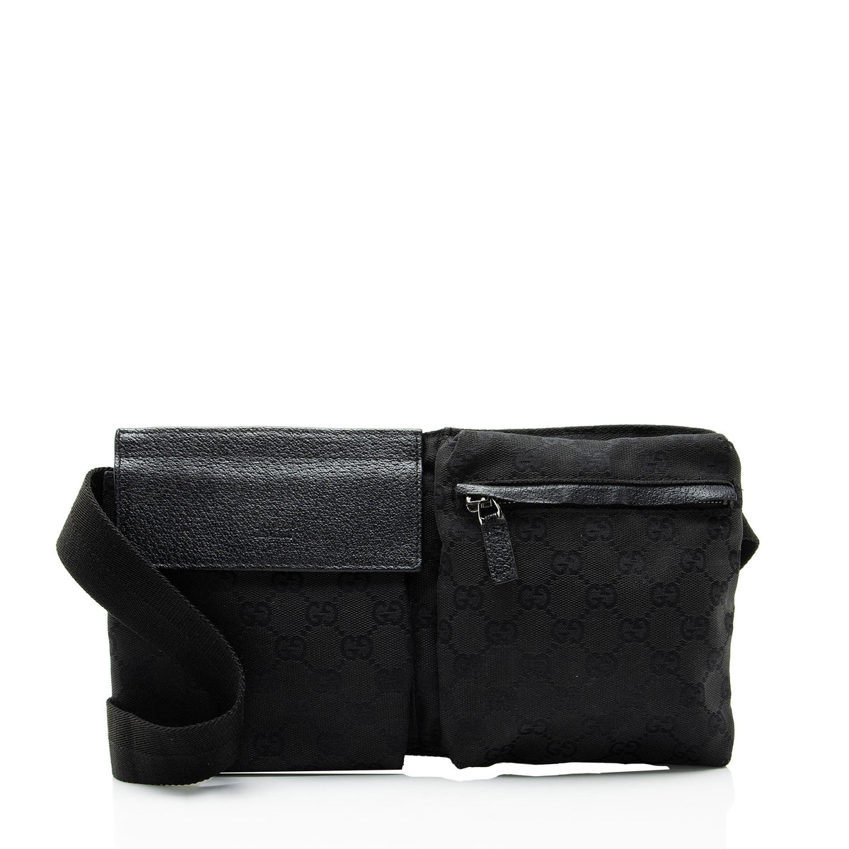 Gucci GG Canvas Double Pocket Belt Bag