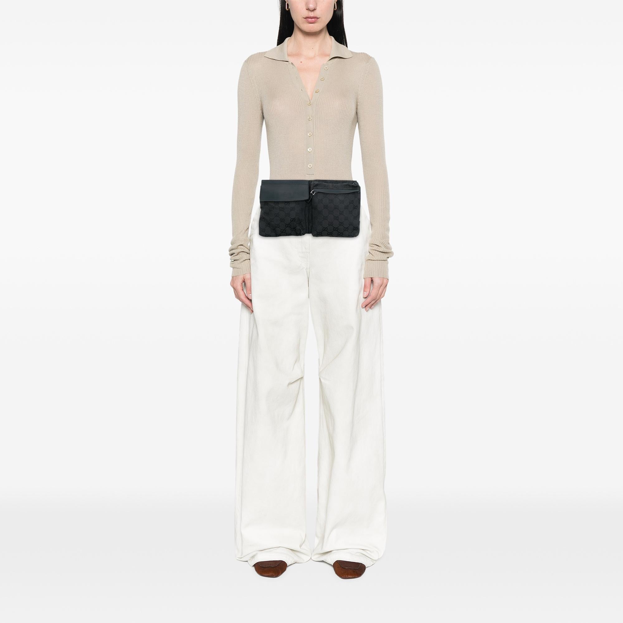 Gucci GG Canvas Double Pocket Belt Bag