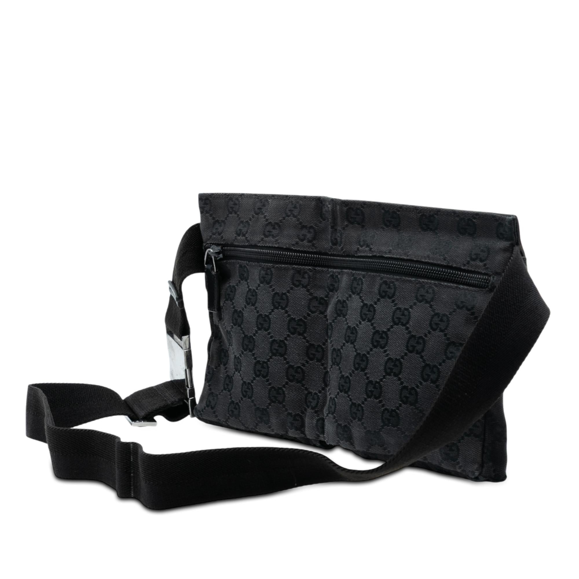 Gucci GG Canvas Double Pocket Belt Bag