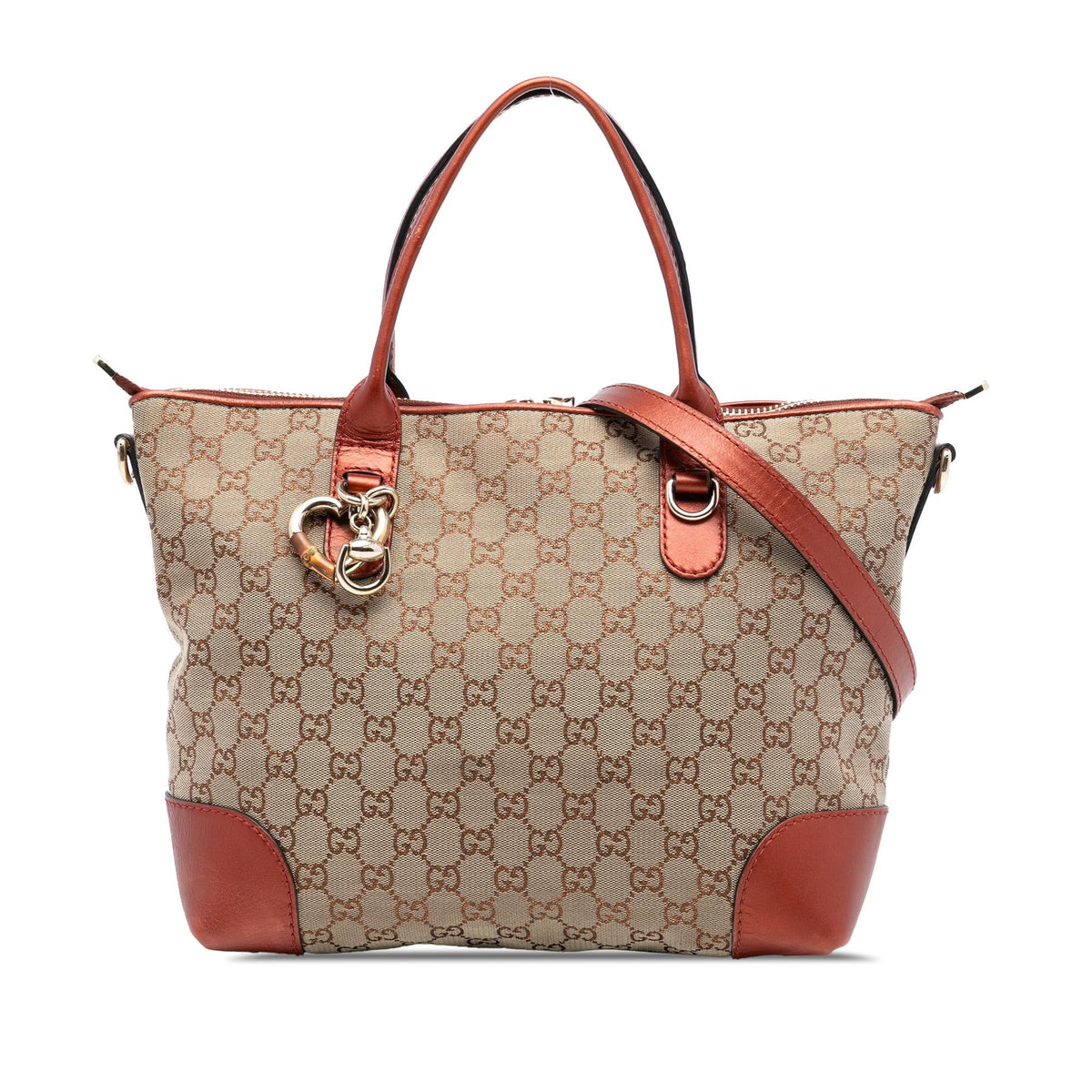 Gucci GG Canvas Heart Bit Satchel