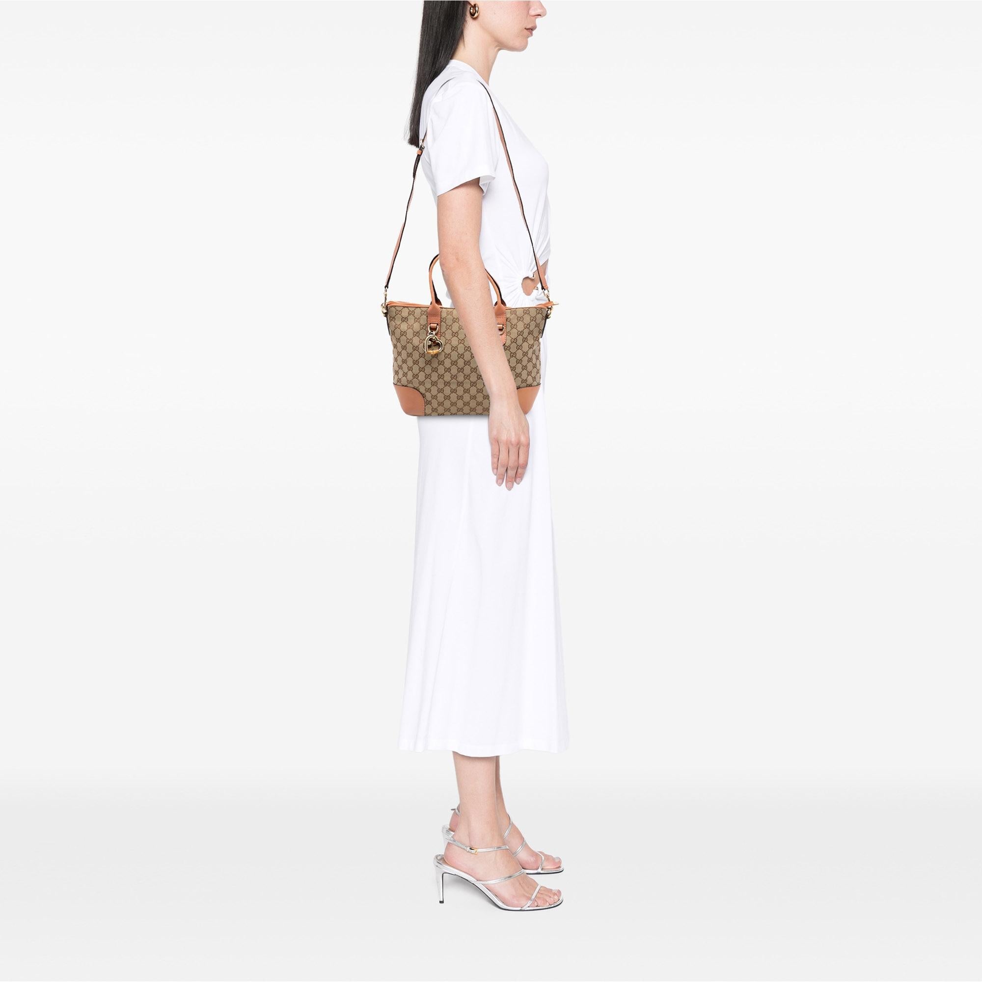 Gucci GG Canvas Heart Bit Satchel