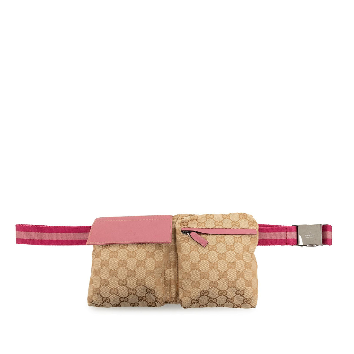 Gucci GG Canvas Web Double Pocket Belt Bag