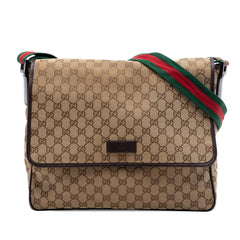 Gucci GG Canvas Web Flap Messenger Bag