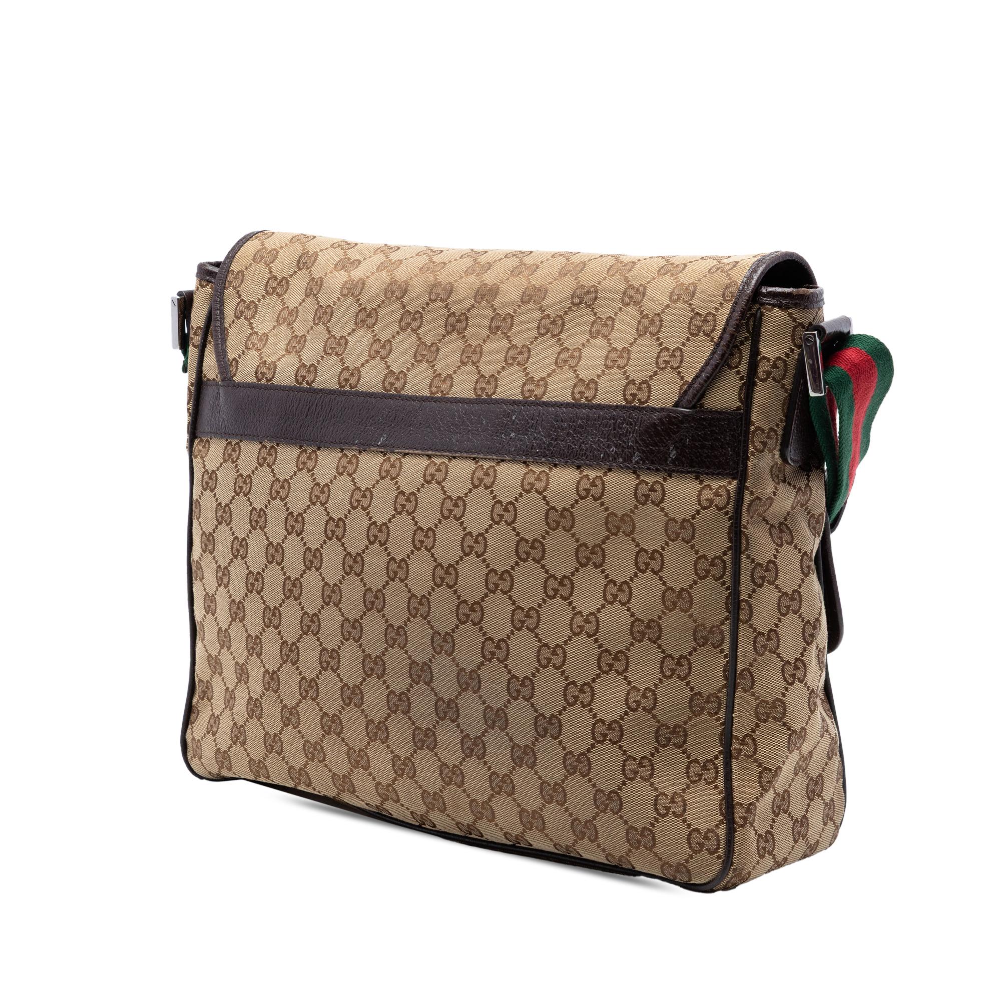 Gucci GG Canvas Web Flap Messenger Bag