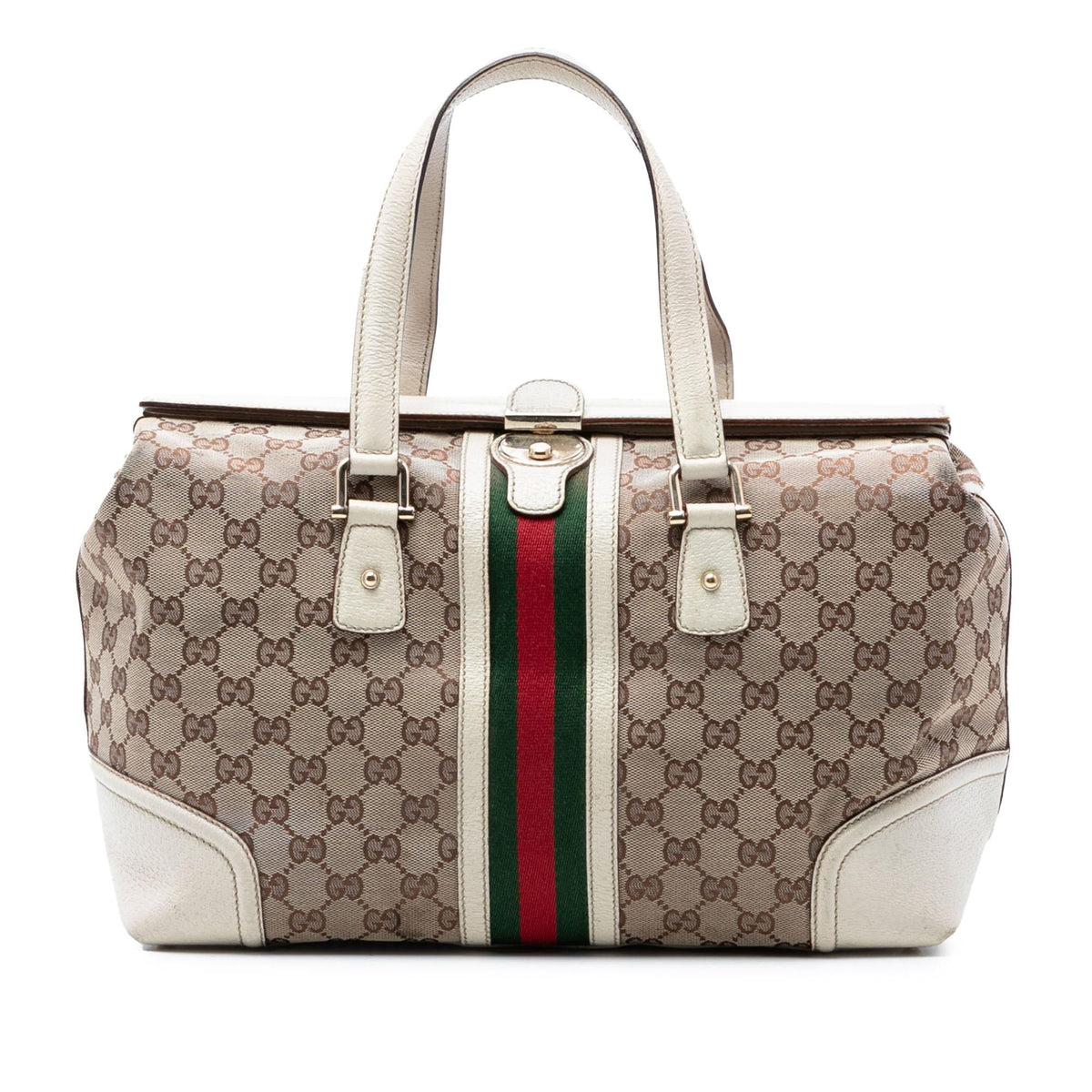 Gucci GG Canvas Web Treasure Boston Bag