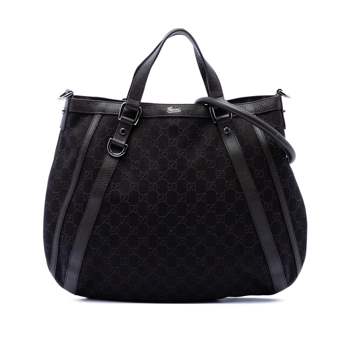 Gucci GG Denim Abbey D Ring Satchel