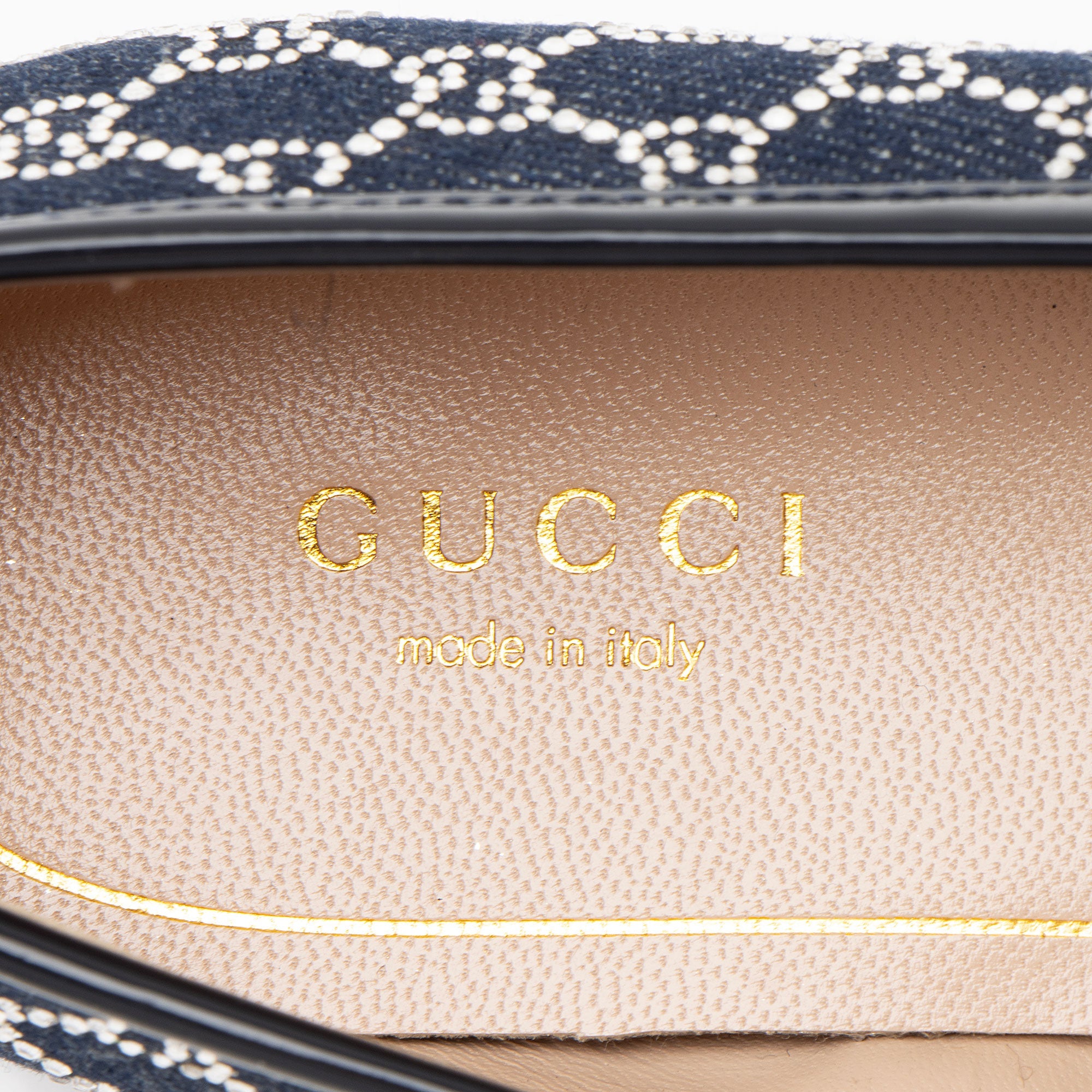 Gucci GG Denim Crystal Horsebit Jordaan Loafers - Size 7 / 37