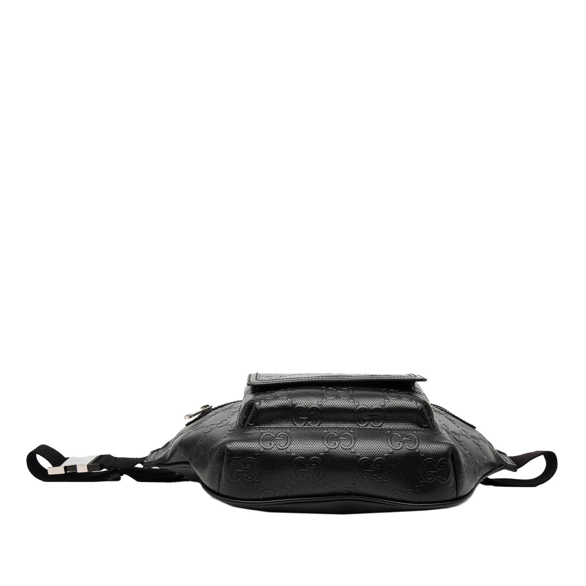 Gucci GG Embossed Perforated Leather Pocket Belt Bag