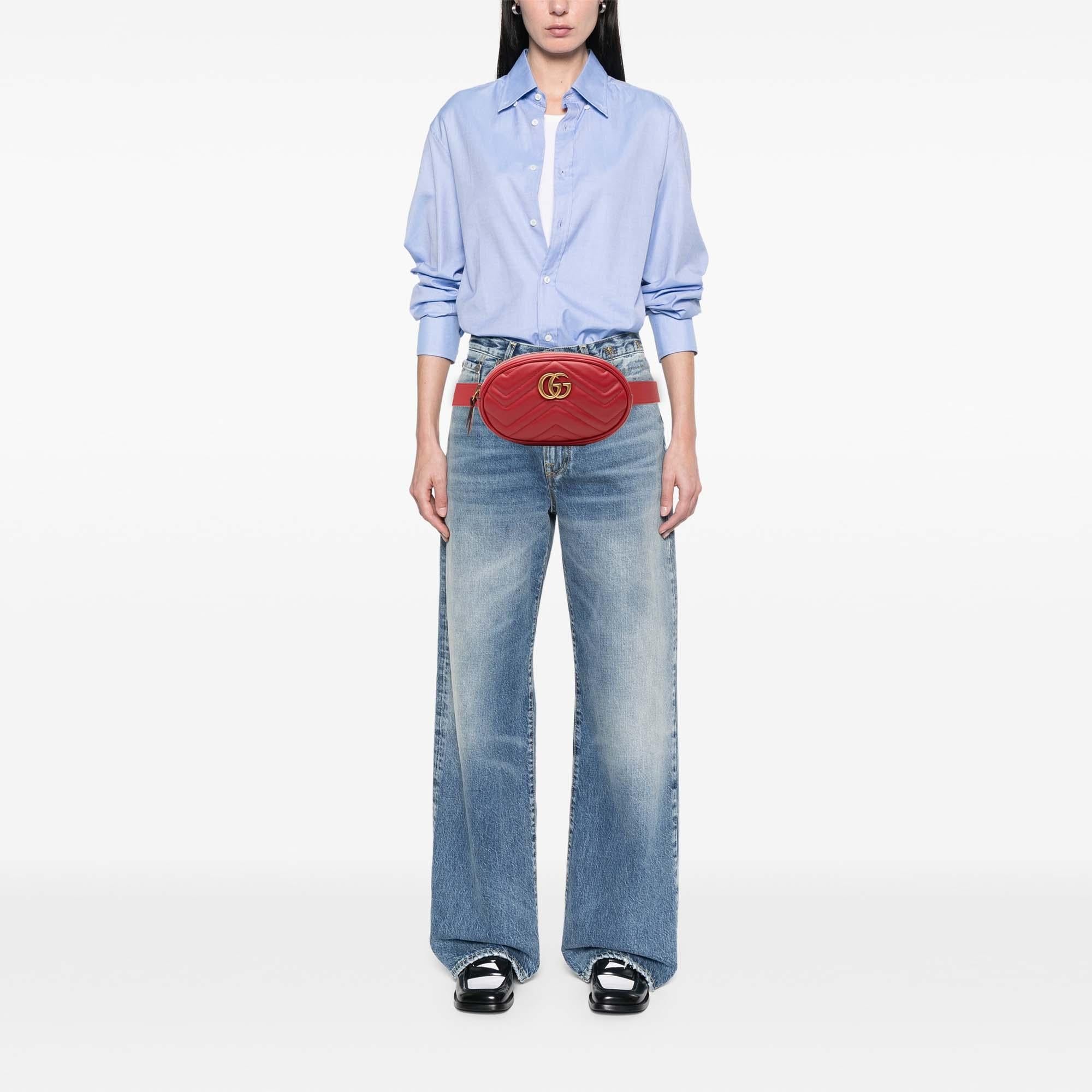Gucci GG Marmont Matelasse Leather Belt Bag