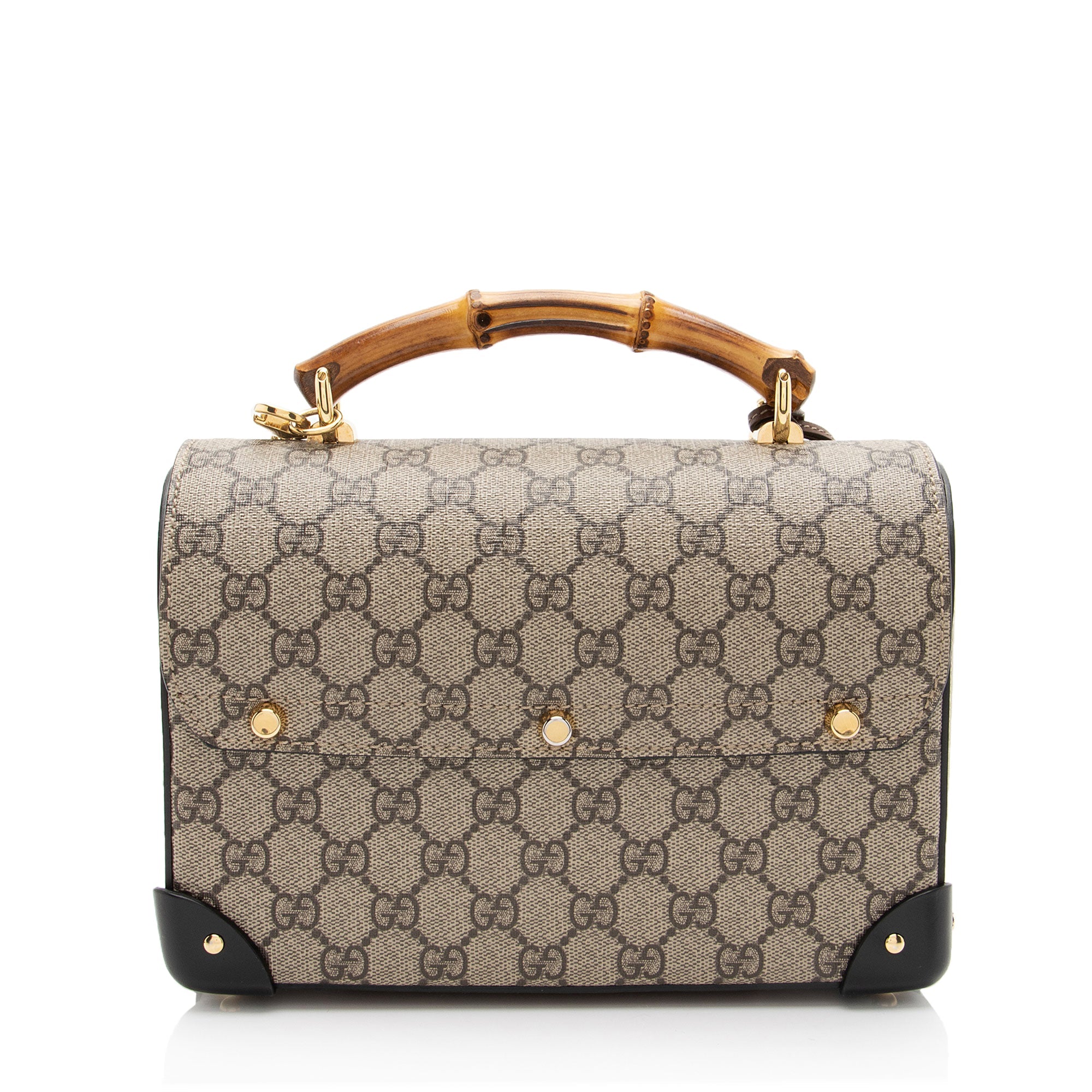 Gucci GG Supreme Bamboo Padlock Top Handle