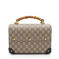 Gucci GG Supreme Bamboo Padlock Top Handle