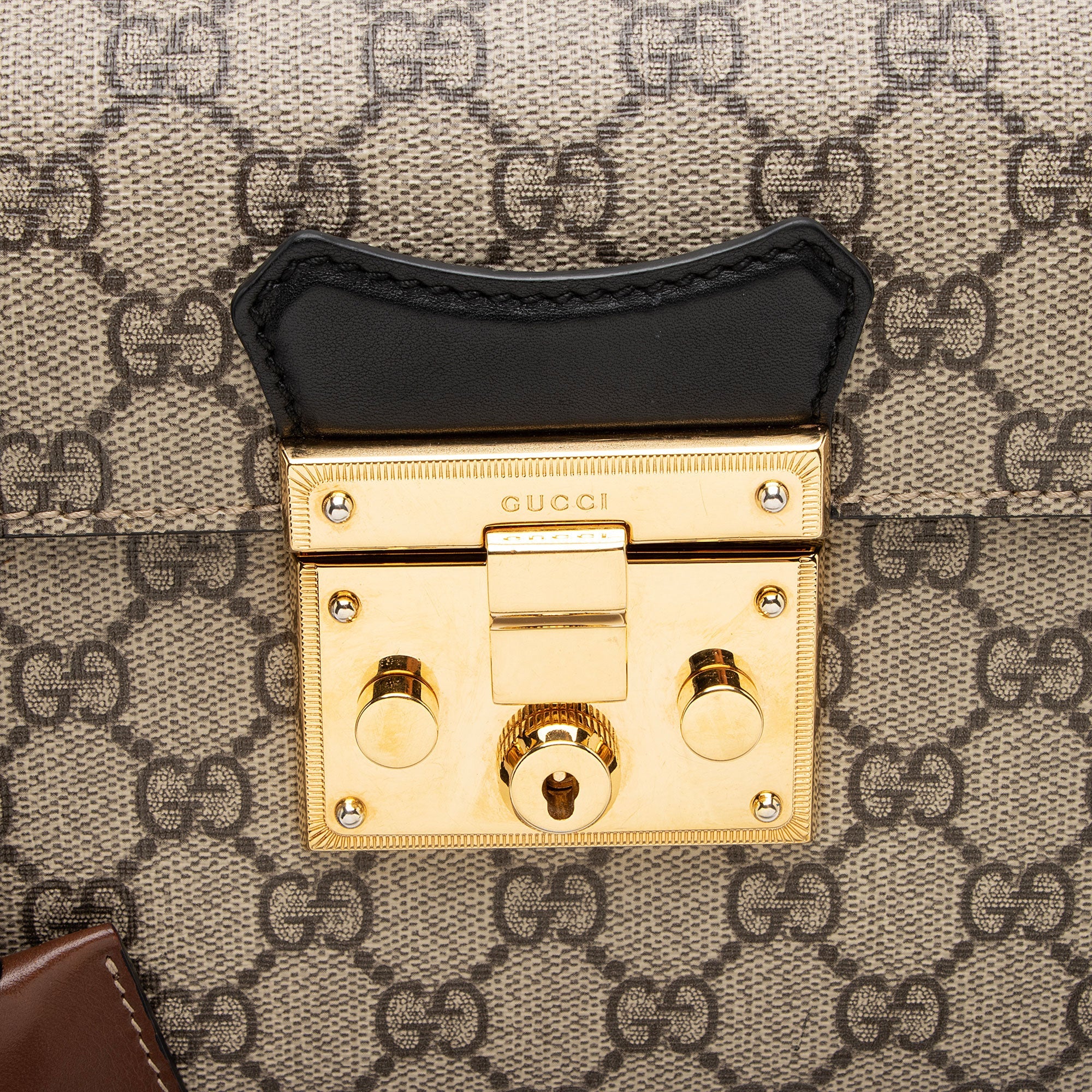 Gucci GG Supreme Bamboo Padlock Top Handle
