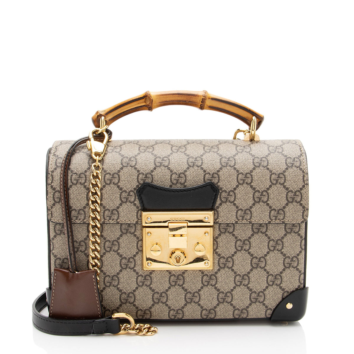 Gucci GG Supreme Bamboo Padlock Top Handle