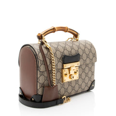 Gucci GG Supreme Bamboo Padlock Top Handle