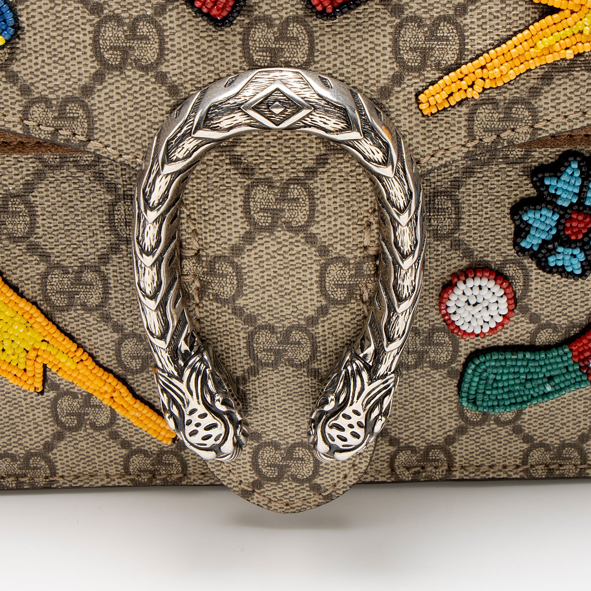 Gucci GG Supreme Embellished Dionysus Medium Shoulder Bag