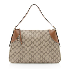 Gucci GG Supreme Emblem Large Shoulder Bag