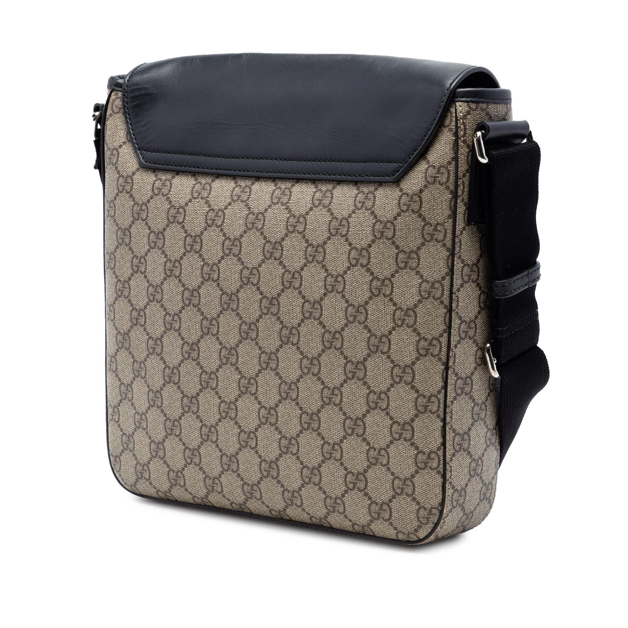 Gucci GG Supreme Flap Messenger Bag