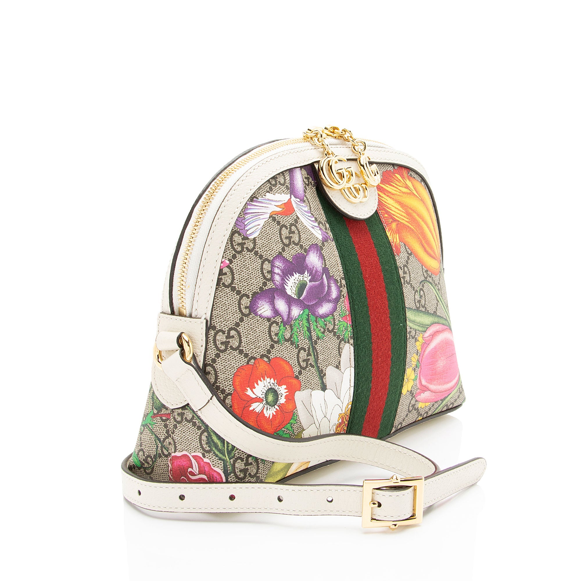 Gucci GG Supreme Flora Ophidia Dome Small Shoulder Bag