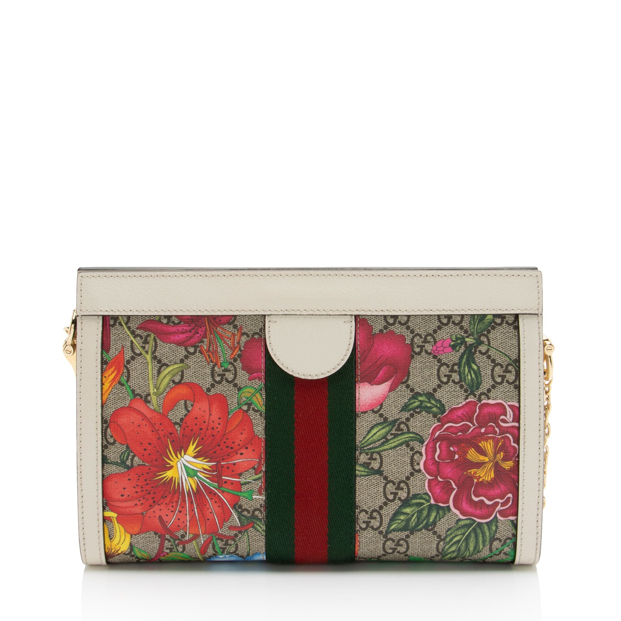 Gucci GG Supreme Flora Ophidia Medium Chain Shoulder Bag