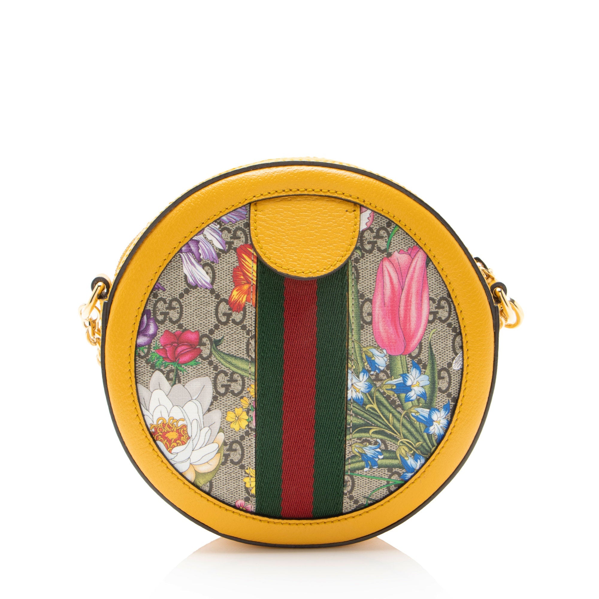 Gucci GG Supreme Flora Ophidia Round Mini Shoulder Bag