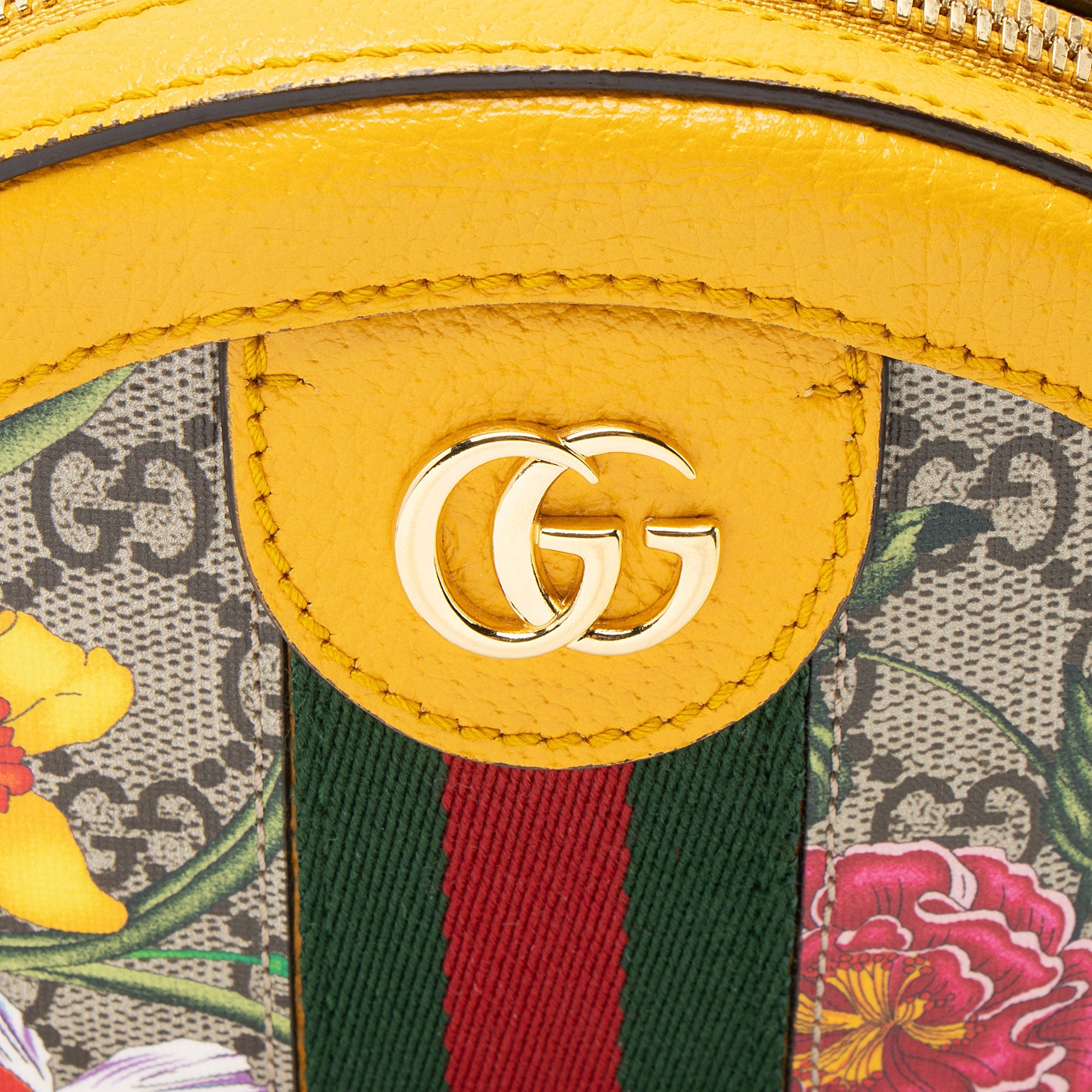 Gucci GG Supreme Flora Ophidia Round Mini Shoulder Bag