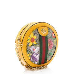 Gucci GG Supreme Flora Ophidia Round Mini Shoulder Bag