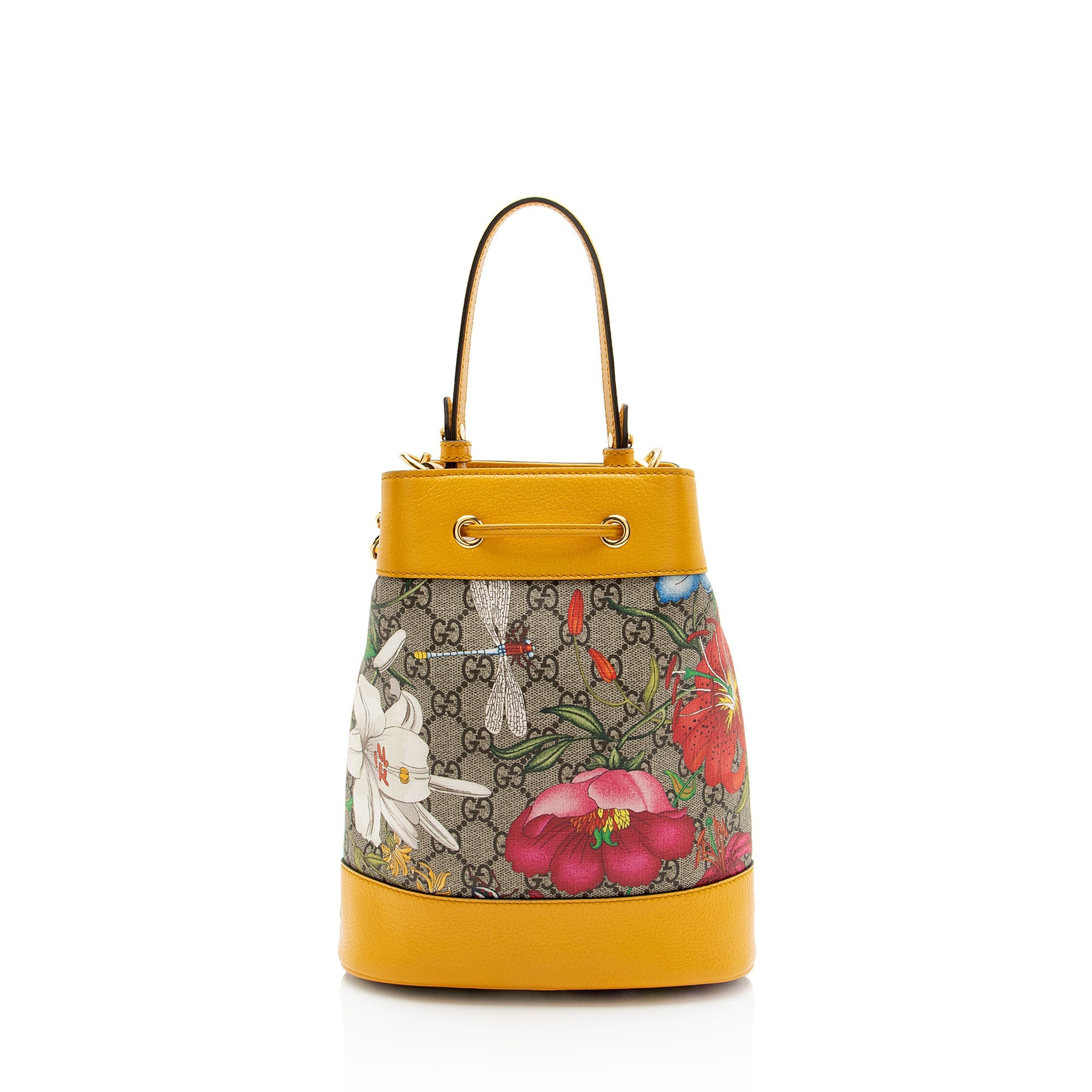 Gucci GG Supreme Flora Ophidia Small Bucket Bag
