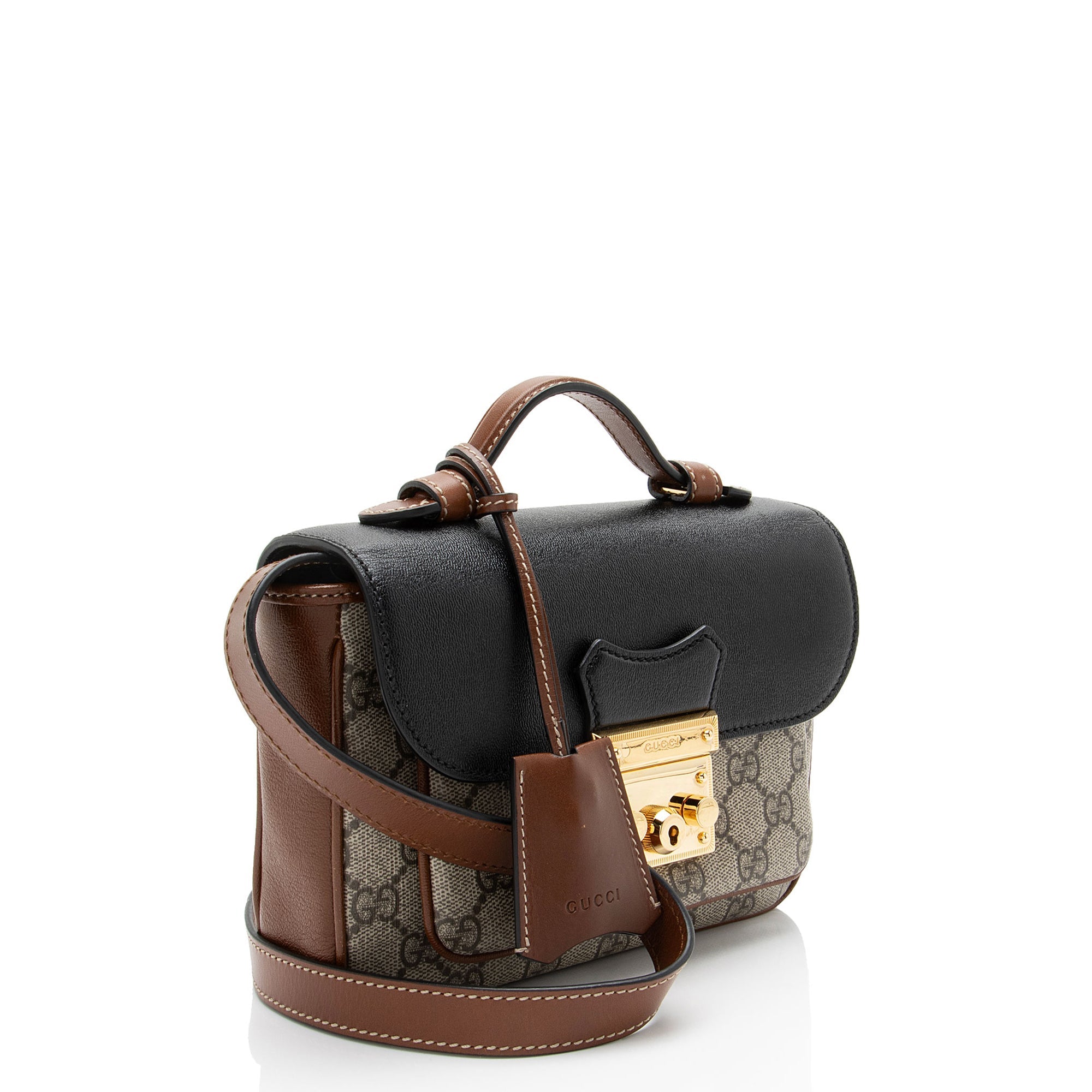 Gucci GG Supreme Leather Padlock Mini Crossbody