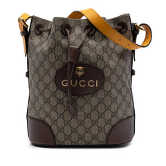 Gucci GG Supreme Neo Vintage Drawstring Bucket Bag