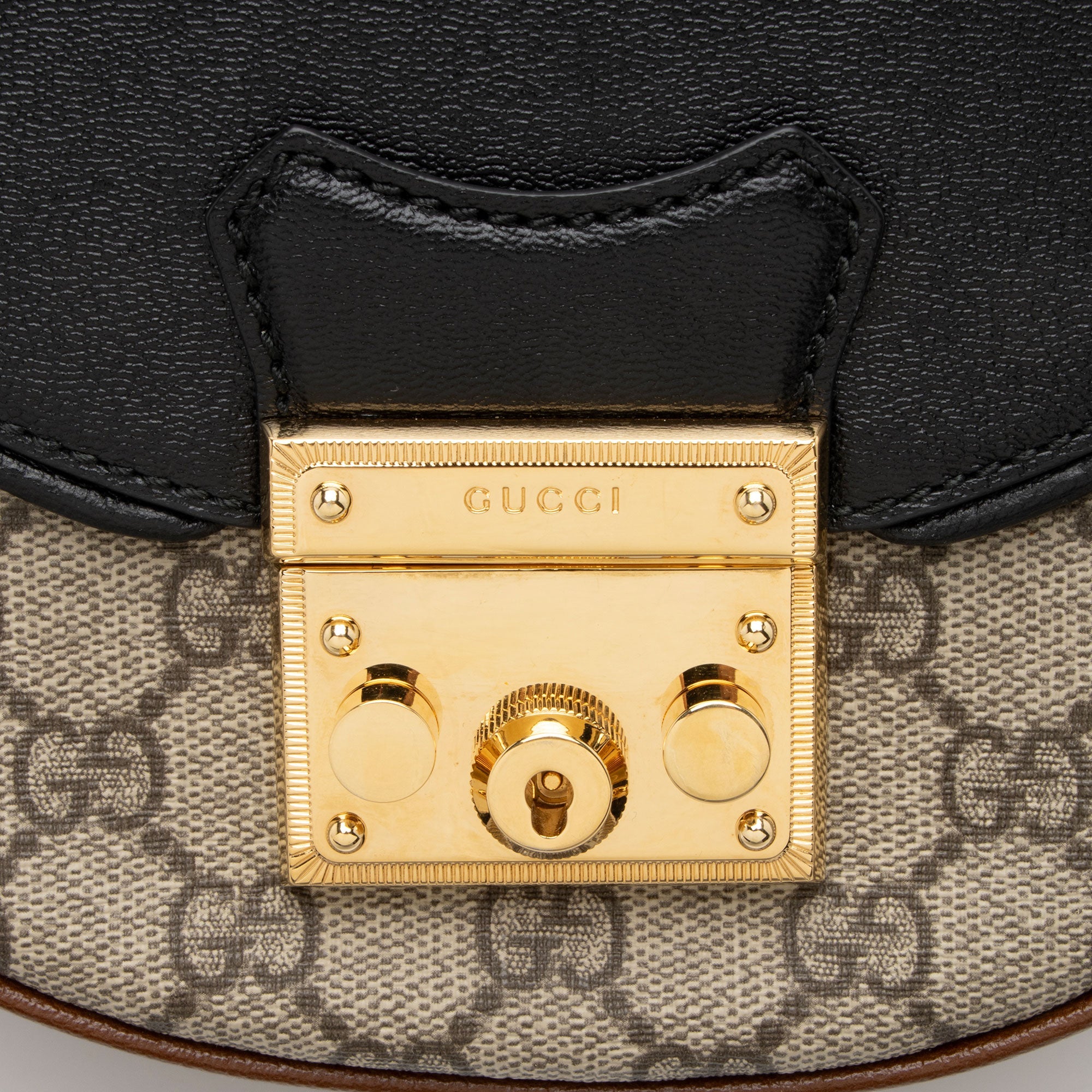 Gucci GG Supreme Padlock Saddle Small Shoulder Bag