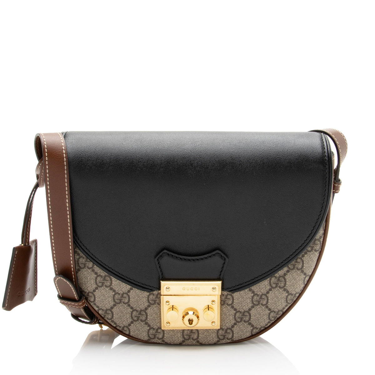 Gucci GG Supreme Padlock Saddle Small Shoulder Bag