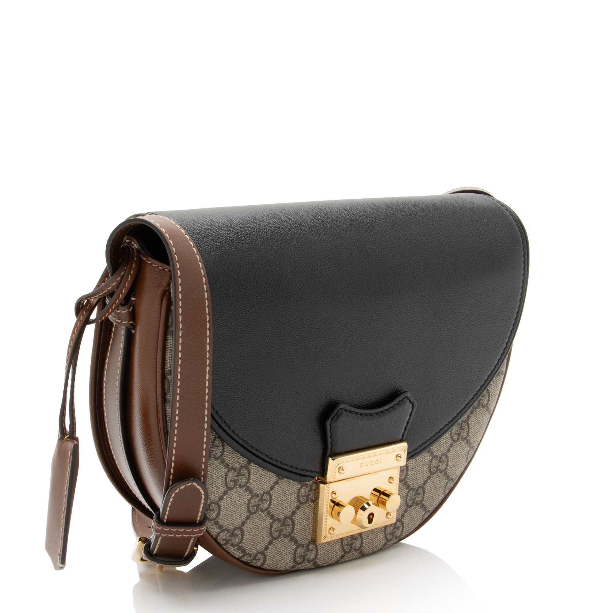 Gucci GG Supreme Padlock Saddle Small Shoulder Bag