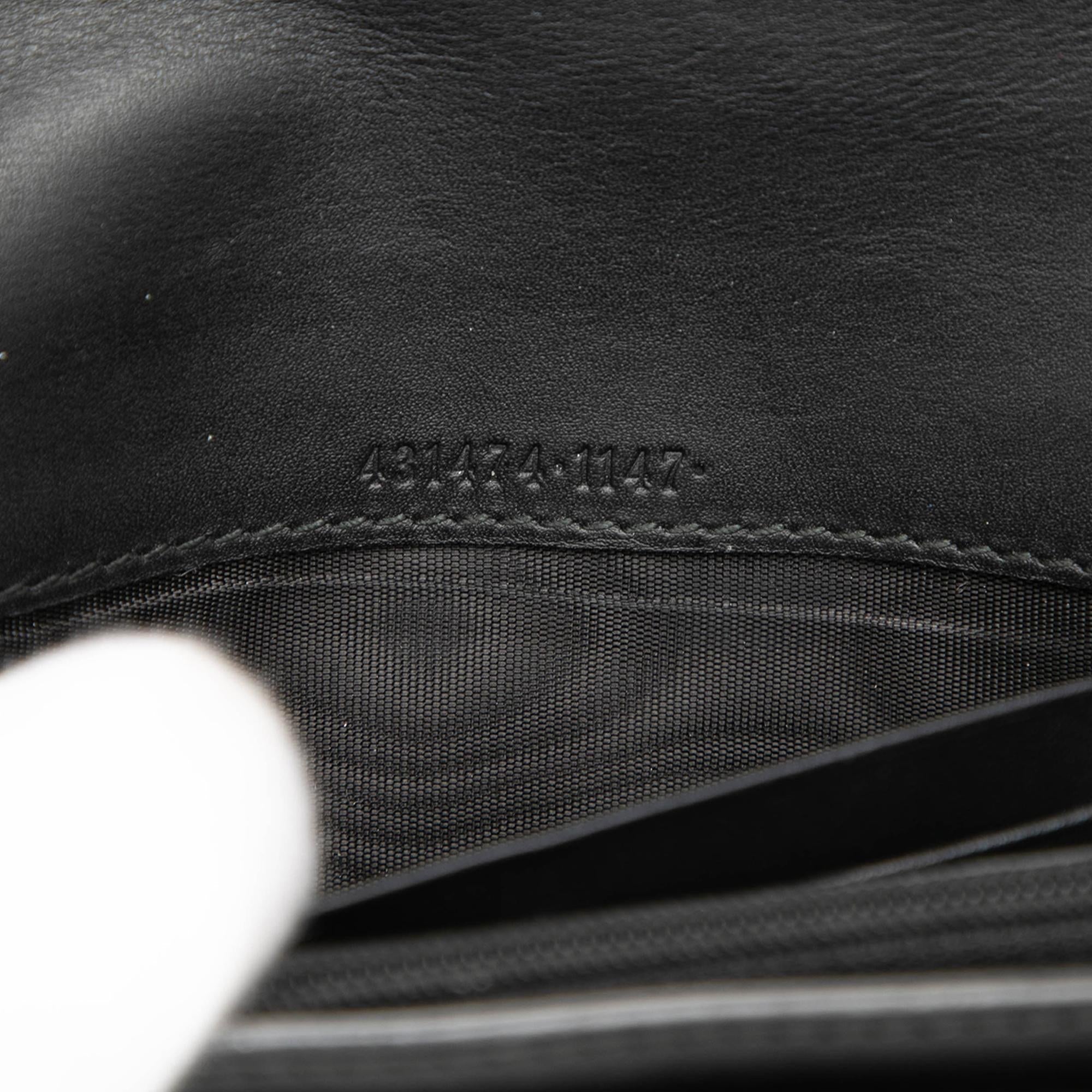 Gucci GG Supreme Pearl Studded Peony Long Wallet