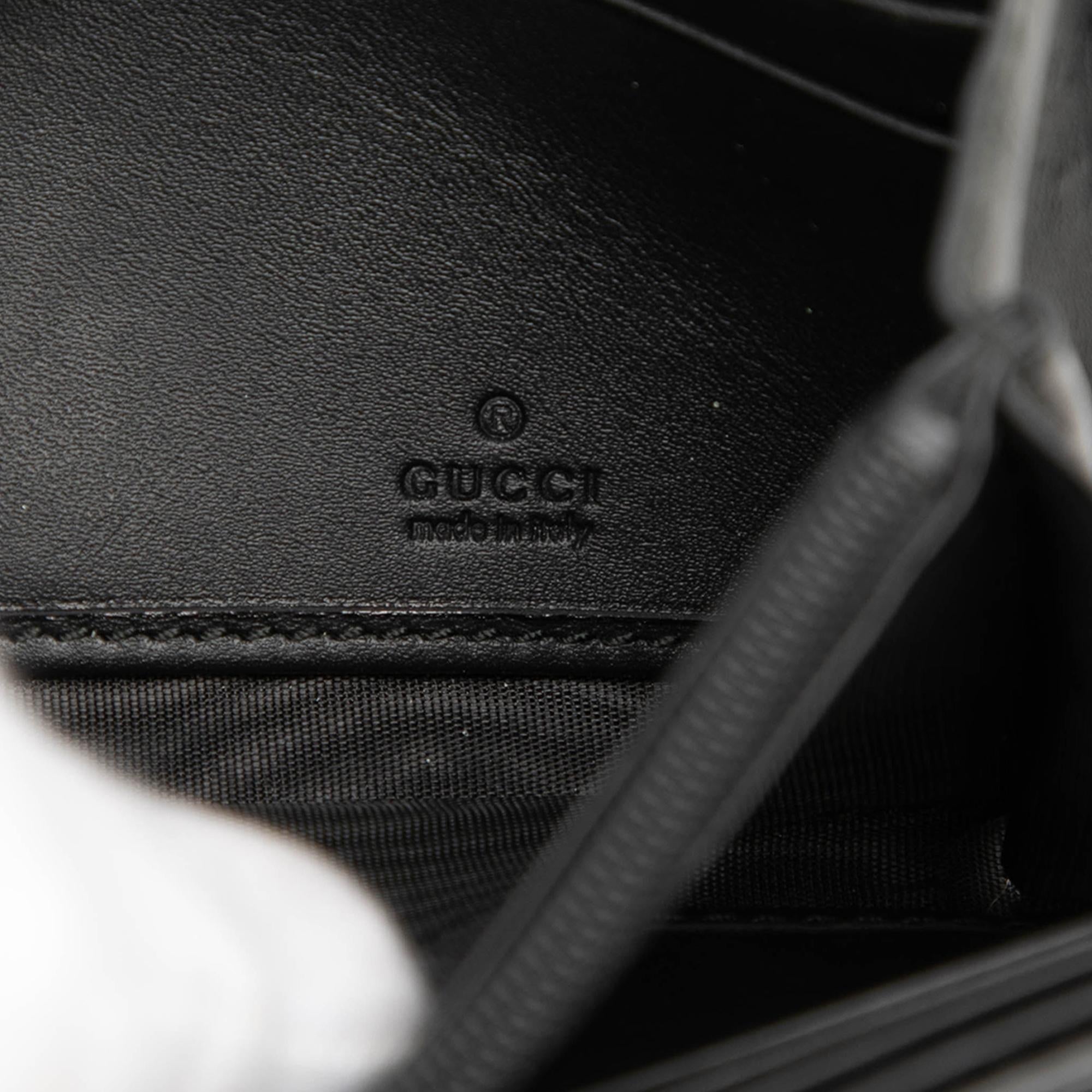 Gucci GG Supreme Pearl Studded Peony Long Wallet