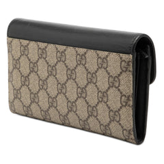 Gucci GG Supreme Pearl Studded Peony Long Wallet