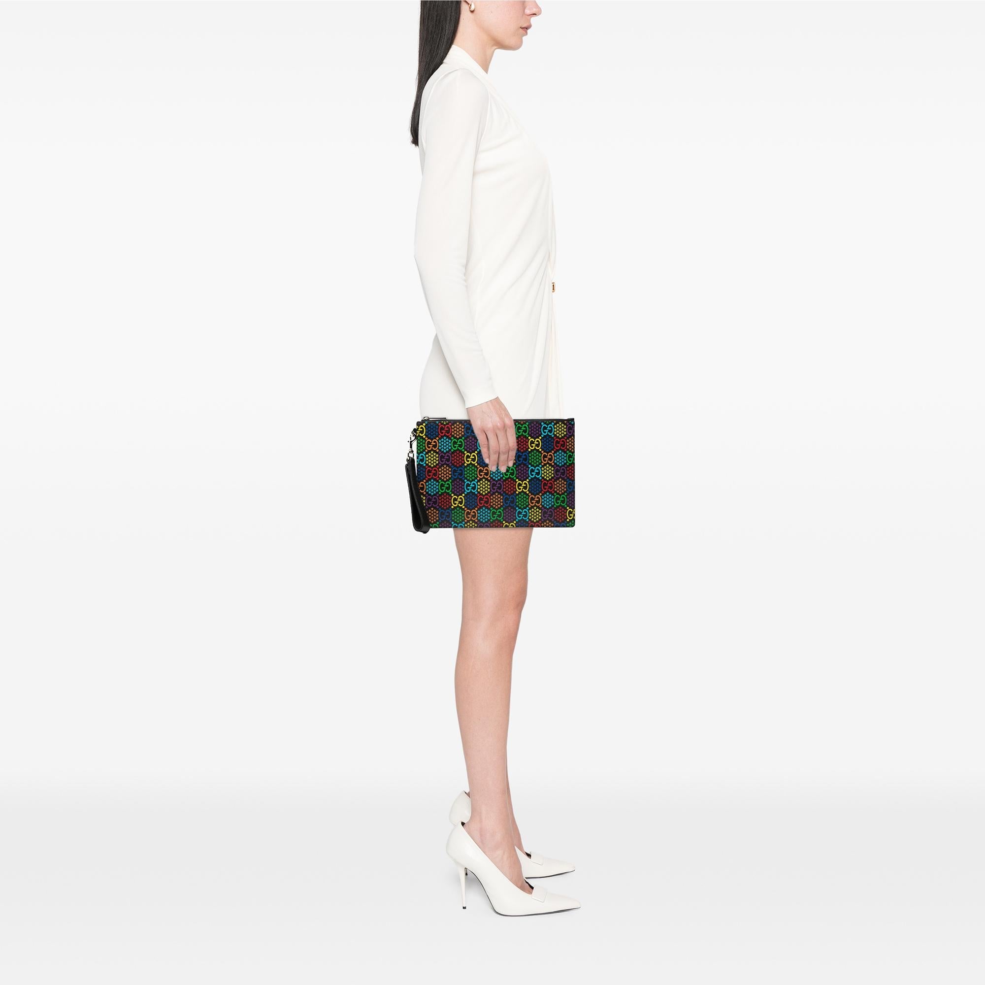 Gucci GG Supreme Psychedelic Zip Clutch