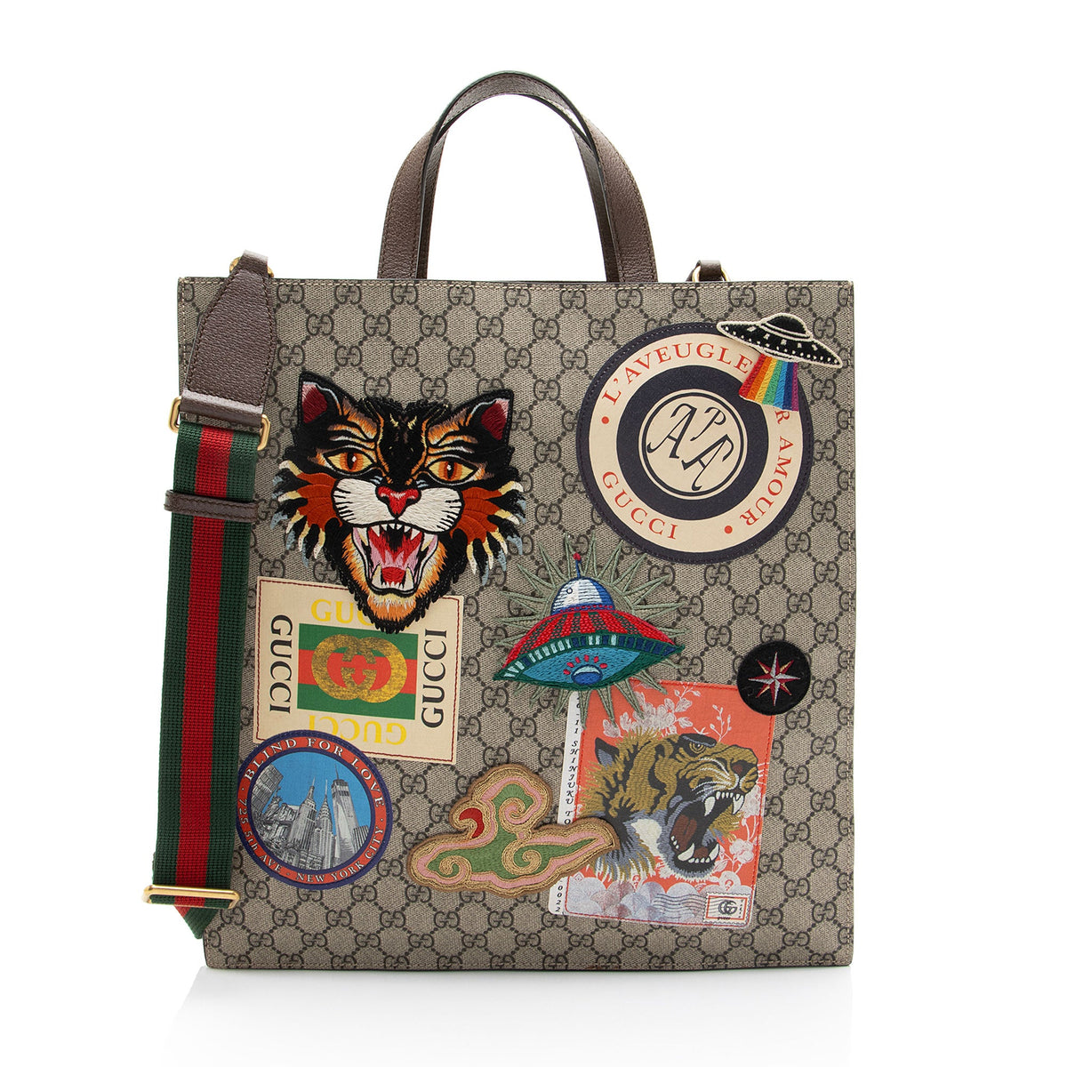 Gucci GG Supreme Soft Vertical Courrier Tote