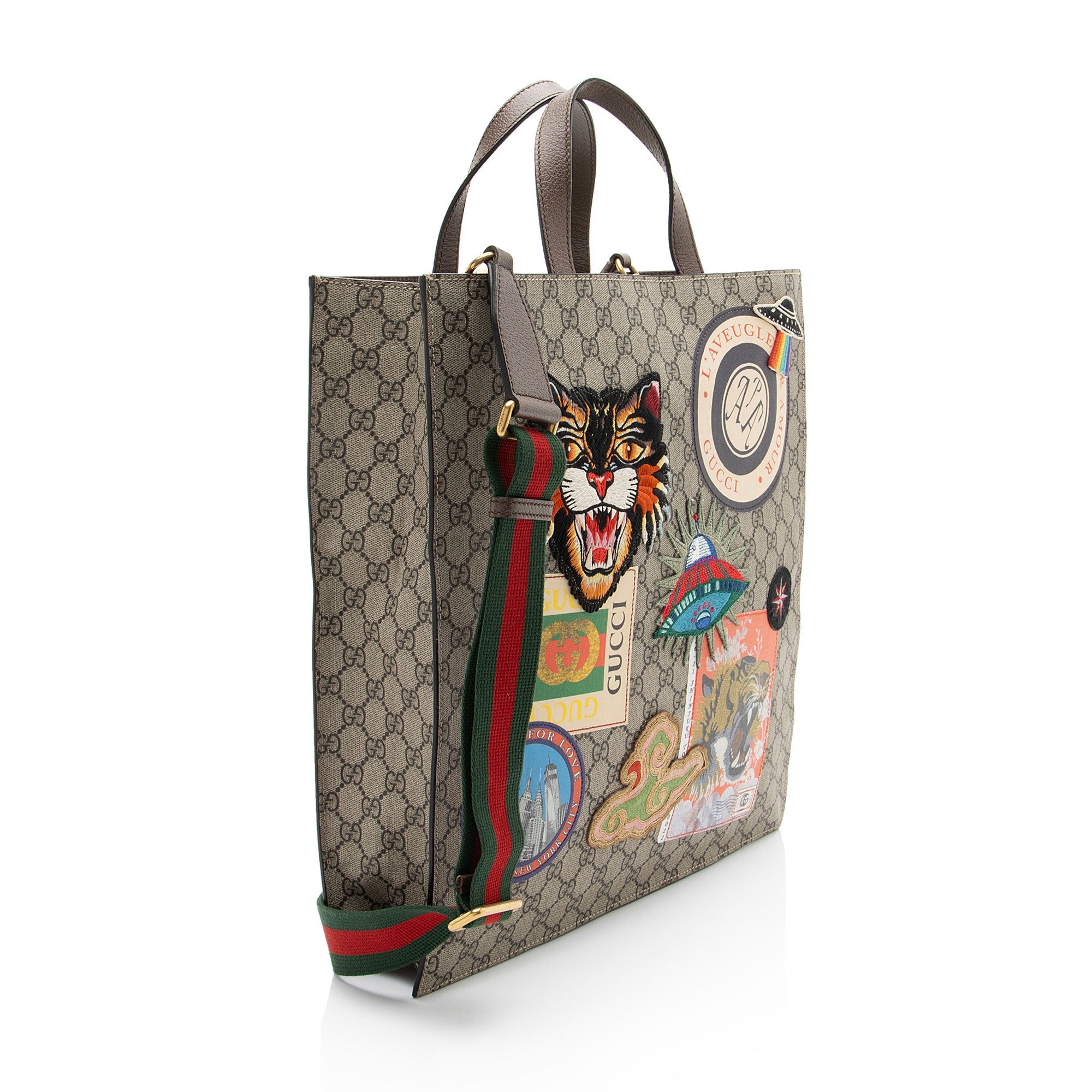 Gucci GG Supreme Soft Vertical Courrier Tote