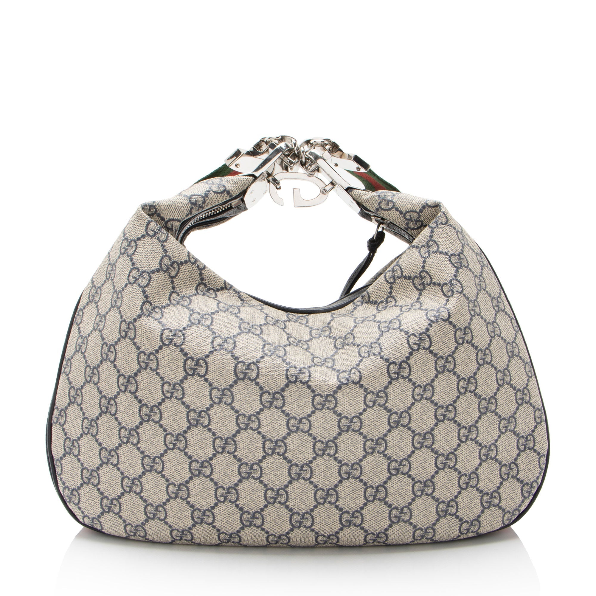 Gucci GG Supreme Web Attache Large Shoulder Bag