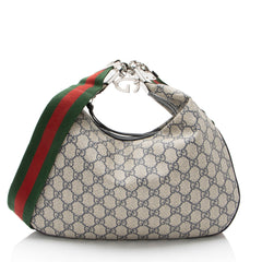 Gucci GG Supreme Web Attache Large Shoulder Bag