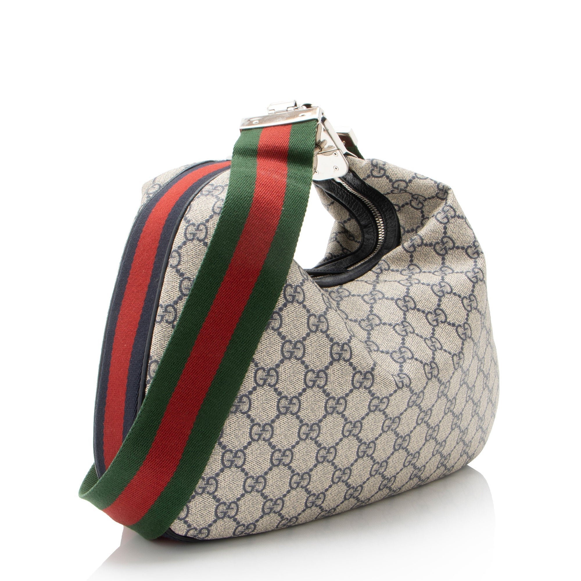 Gucci GG Supreme Web Attache Large Shoulder Bag