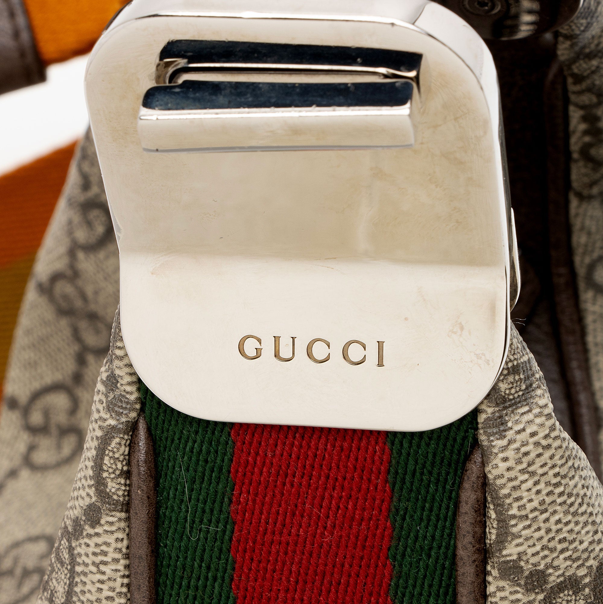 Gucci GG Supreme Web Attache Small Shoulder Bag