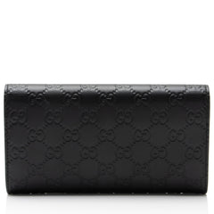 Gucci Guccissima Leather Signature Bow Continental Wallet