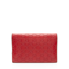Gucci Guccissima Leather Signature Bow Mini Wallet on Chain