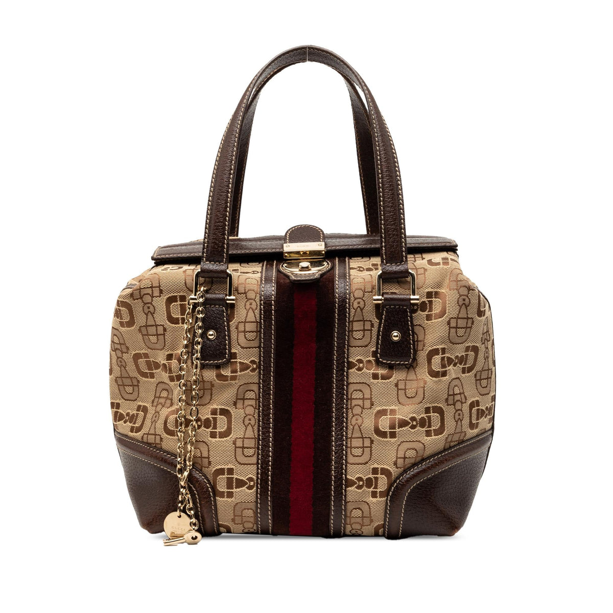 Gucci Horsebit Canvas Web Treasure Handbag
